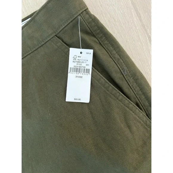 GAP Green Cotton Baggy Fit Chinos Sz 31 New w/ Tags $69.95 MSRP - Picture 3 of 7
